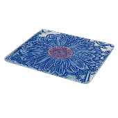 Gerbera Daisy Block Print - Kobalt blau Schneidebrett (Ecke)