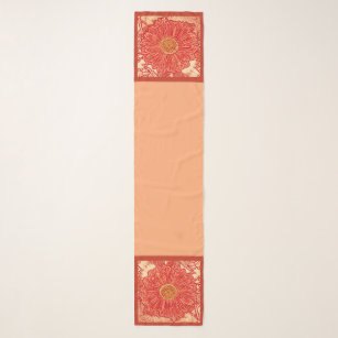 Gerbera Daisy Block Print, Mandarin Orange Schal