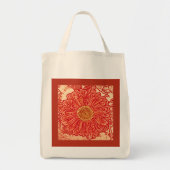 Gerbera Daisy Block Print, Mandarin Orange Tragetasche (Vorne)