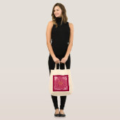 Gerbera Daisy Block Print, Maroon und Pink Tragetasche (Vorderseite (Model))