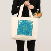 Gerbera Daisy Block Print - Meerblau Jumbo Stoffbeutel (Vorderseite (Produkt))