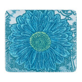 Gerbera Daisy Block Print - Meerblau Schneidebrett (Vorderseite)