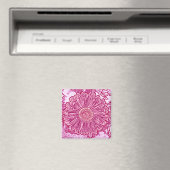 Gerbera Daisy Block Print - Rosa Farbtöne Magnet (In Situ (Geschirrspüler))