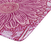 Gerbera Daisy Block Print - Rosa Farbtöne Schneidebrett (Ecke)