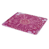 Gerbera Daisy Block Print - Rosa Farbtöne Schneidebrett (Ecke)