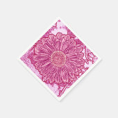 Gerbera Daisy Block Print - Rosa Farbtöne Serviette (Ecke)