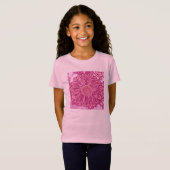 Gerbera Daisy Block Print - Rosa Farbtöne T-Shirt (Vorne ganz)