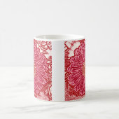 Gerbera Daisy Block Print - rot und rosa Kaffeetasse (Mittel)