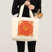 Gerbera Daisy Block Print - Safran orange Jumbo Stoffbeutel (Vorderseite (Produkt))