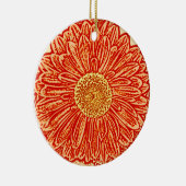 Gerbera Daisy Block Print - Safran orange Keramikornament (Rechts)