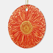 Gerbera Daisy Block Print - Safran orange Keramikornament (Links)