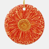 Gerbera Daisy Block Print - Safran orange Keramikornament (Hinten)