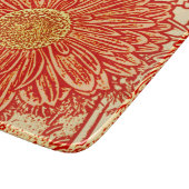 Gerbera Daisy Block Print - Safran orange Schneidebrett (Ecke)