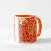 Gerbera Daisy Block Print - Safran orange Tasse (VorderseiteRechts)
