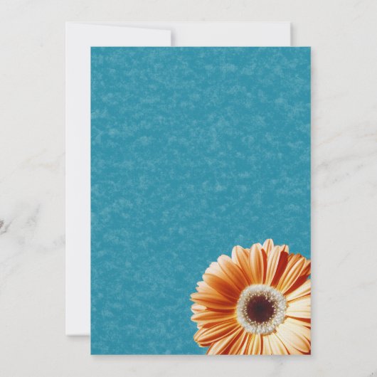 Gerbera Daisy Blue und Orange Einladung (Rückseite)