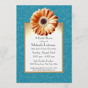 Gerbera Daisy Blue und Orange Einladung