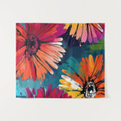 Gerbera Daisy Blume Abstrakte Art Florenz Wandteppich (Vorderseite (Horizontal))