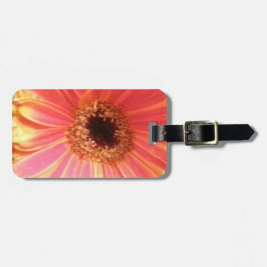 Gerbera Daisy Blume Custom Luggage Tag Gepäckanhänger (Vorderseite horizontal)