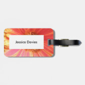 Gerbera Daisy Blume Custom Luggage Tag Gepäckanhänger (Rückseite horizontal)