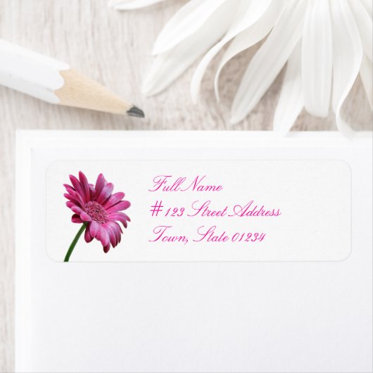 Gerbera Daisy Blume Mailing Labels (Insitu)