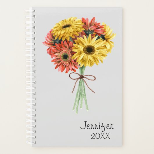 Gerbera Daisy Blume Personalisiert Custom Planer (Vorderseite)