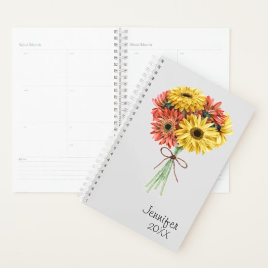 Gerbera Daisy Blume Personalisiert Custom Planer (Anzeige)