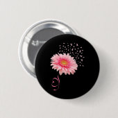 Gerbera Daisy Blume Ribbon Pollen Brustkrebs Button (Vorne & Hinten)