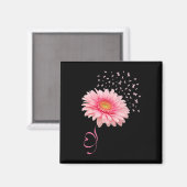 Gerbera Daisy Blume Ribbon Pollen Brustkrebs Magnet (Vorderseite/Rückseite)