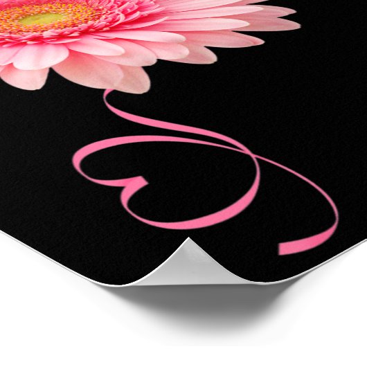 Gerbera Daisy Blume Ribbon Pollen Brustkrebs Poster (Ecke)
