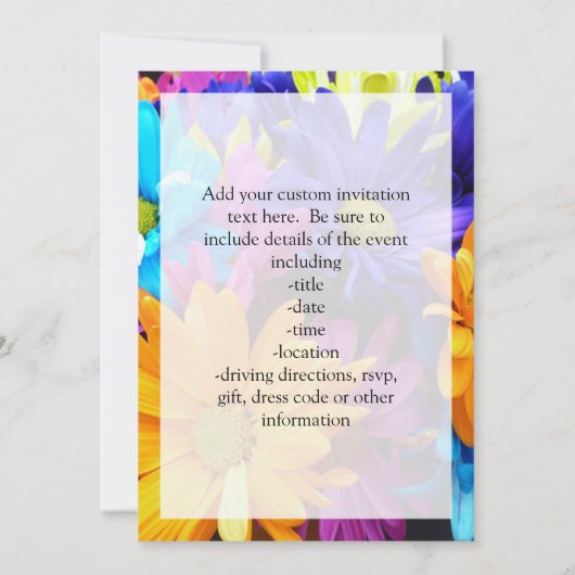 Gerbera Daisy Bouquet Einladung (Rückseite)