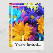 Gerbera Daisy Bouquet Einladung (Vorne/Hinten)