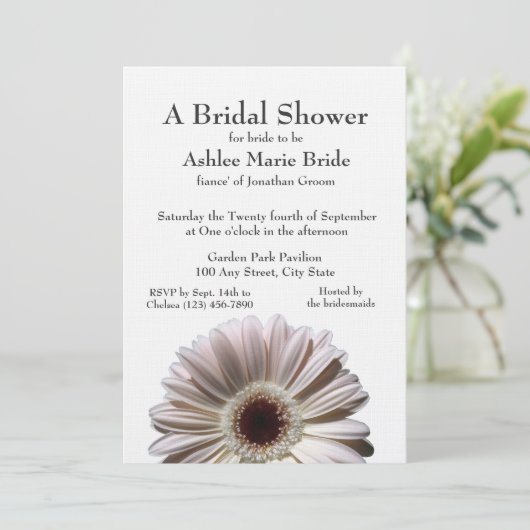 Gerbera Daisy Brautparty Einladung (Stehend Vorderseite)