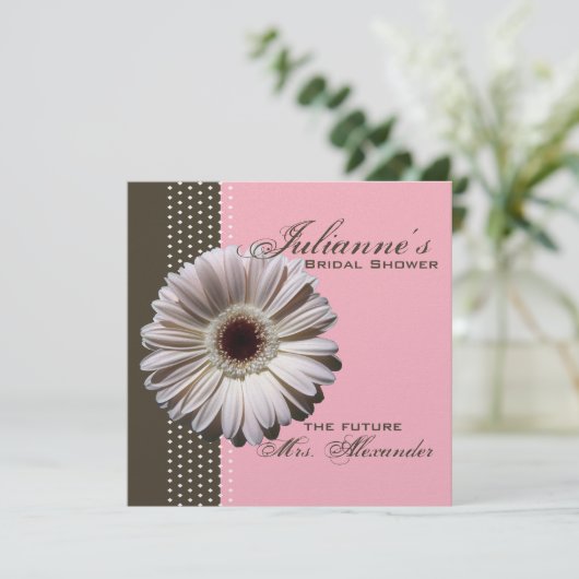 Gerbera Daisy/Brautparty Einladung (Stehend Vorderseite)