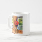 Gerbera Daisy by Kitchen Window Kaffeetasse (Vorderseite Links)