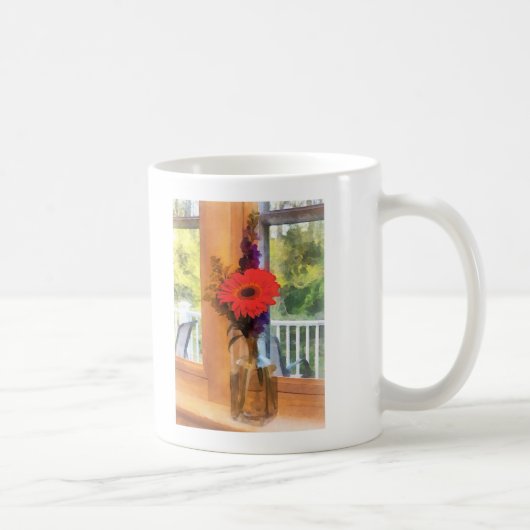 Gerbera Daisy by Kitchen Window Kaffeetasse (Rechts)