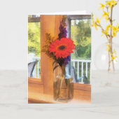 Gerbera Daisy by Kitchen Window Karte (Gelbe Blume)