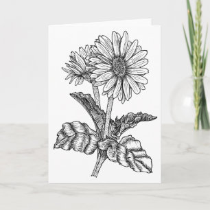 Gerbera Daisy Color Es sich selbst leere Begrüßung Karte