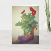 "Gerbera Daisy Cowboy Boots" Karte (Vorderseite)