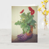 "Gerbera Daisy Cowboy Boots" Karte (Gelbe Blume)