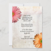 Gerbera Daisy Daughters Foto Abschluss Einladung (Rückseite)