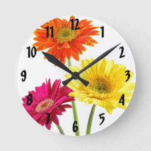 Gerbera Daisy Delight Runde Wanduhr