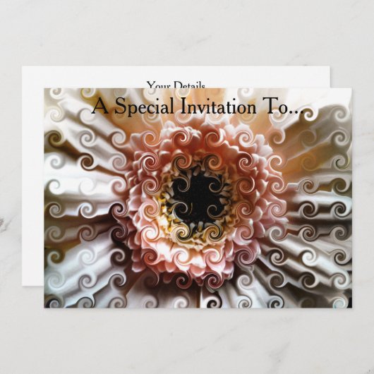 GERBERA DAISY EINLADUNG (Vorne/Hinten)