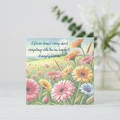Gerbera Daisy Field & Quote Karte (Stehend Vorderseite)
