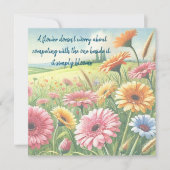 Gerbera Daisy Field & Quote Karte (Vorderseite)