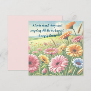 Gerbera Daisy Field & Quote Karte