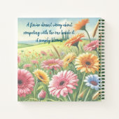 Gerbera Daisy Field & Quote Notizblock (Rückseite)