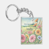 Gerbera Daisy Field & Quote Schlüsselanhänger (Vorderseite links)