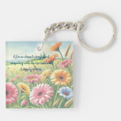 Gerbera Daisy Field & Quote Schlüsselanhänger (Rückseite)