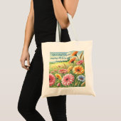 Gerbera Daisy Field & Quote Tragetasche (Vorderseite (Produkt))