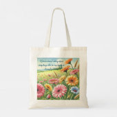 Gerbera Daisy Field & Quote Tragetasche (Rückseite)